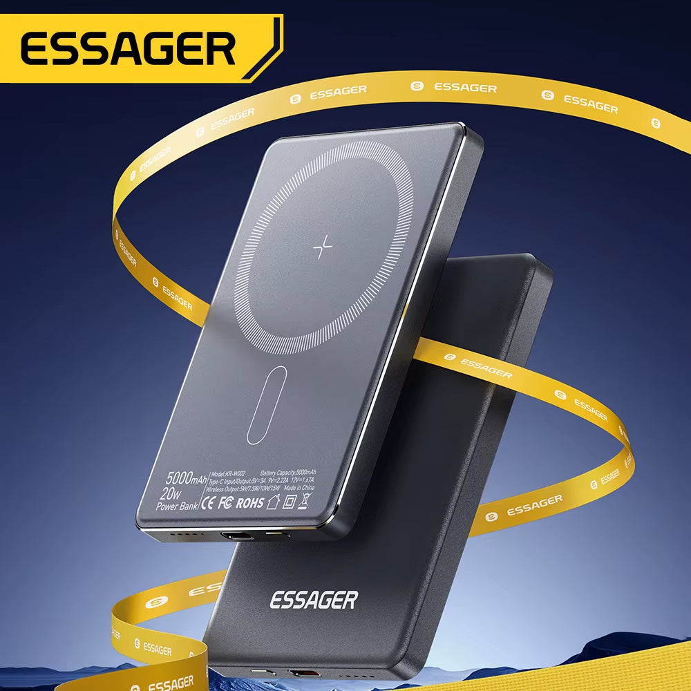 Thin Wireless Power Bank Magnetic 20W 5000Mah Portable Fast Charging External Battery for Magsafe for Iphone 16 15 14 13